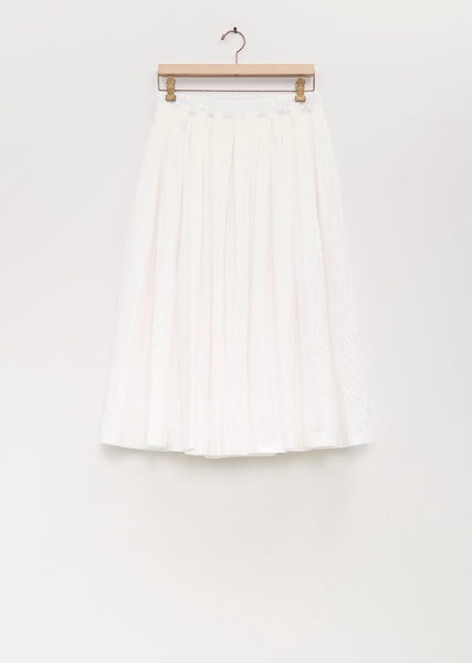 Cotton Pleated Pull On Skirt — Milk