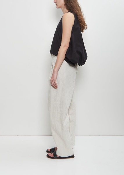 Linen Loose Pleated Wide Leg Trouser