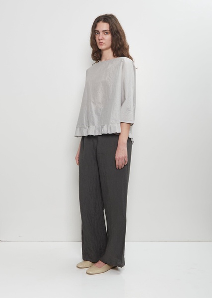 Linen Wide Straight Pull On Pant