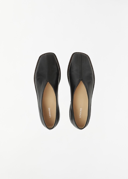 Flat Piped Slippers — Black