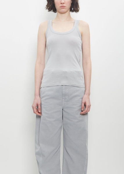Cotton Rib Tank Top — Blue Grey