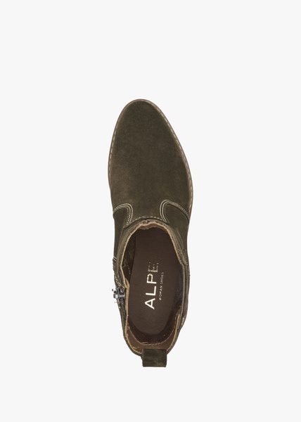 Airedale Khaki Suede Platform Heeled Boots