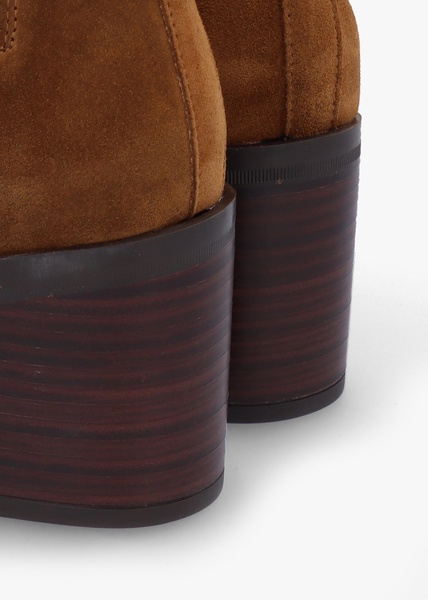 Adios Tan Suede Western Chelsea Mid-Heel Boots