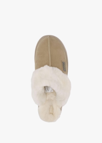 Sand Double-Face Sheepskin Closed Mule Slippers