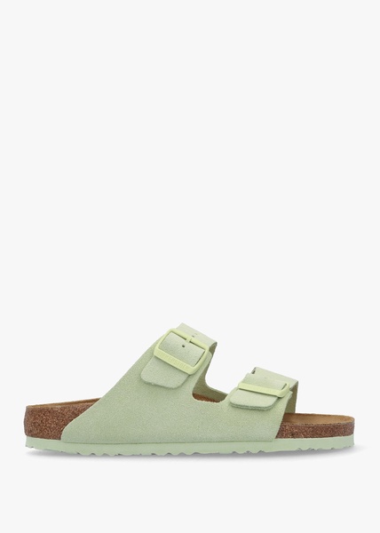 Arizona Faded Lime Suede Two Bar Mules