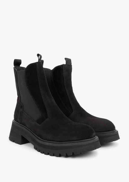 Taro Black Suede Combat Boots