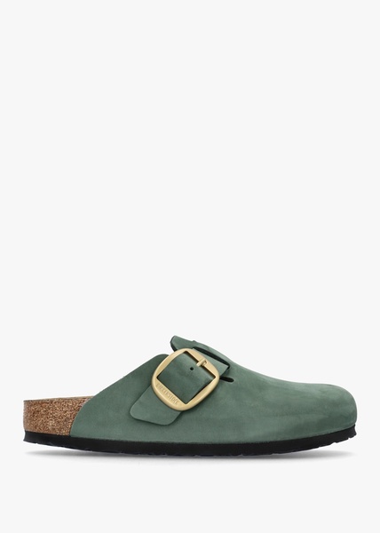 Boston Big Buckle Thyme Nubuck Leather Clogs