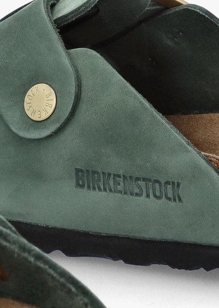 Boston Big Buckle Thyme Nubuck Leather Clogs