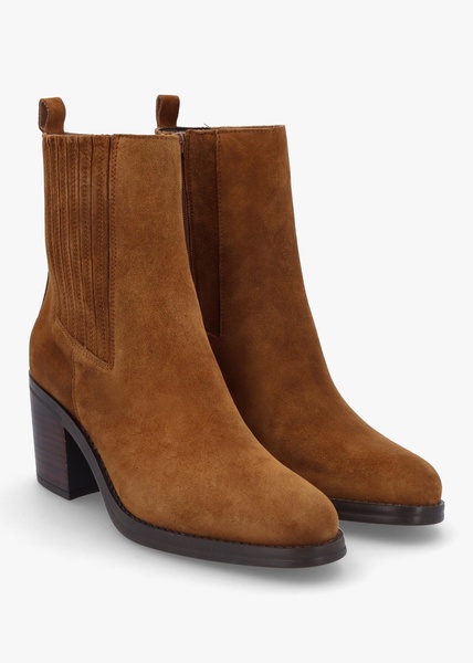Adios Tan Suede Western Chelsea Mid-Heel Boots
