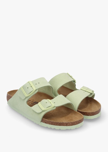 Arizona Faded Lime Suede Two Bar Mules