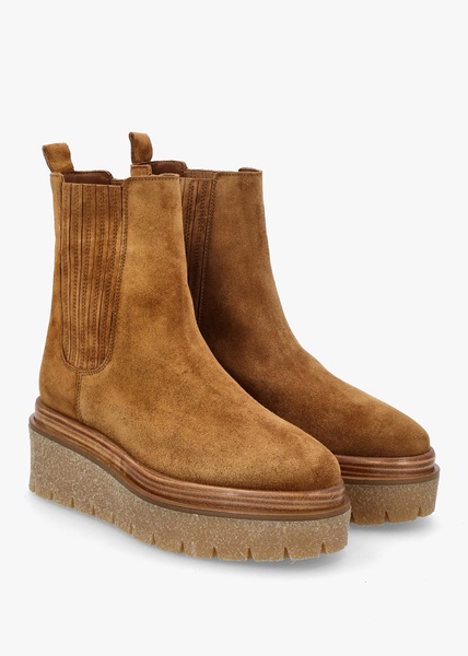 Alpie Tan Suede Crepe Sole Chelsea Boots