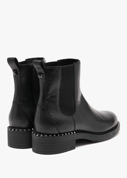 Fancy Black Leather Chelsea Boots