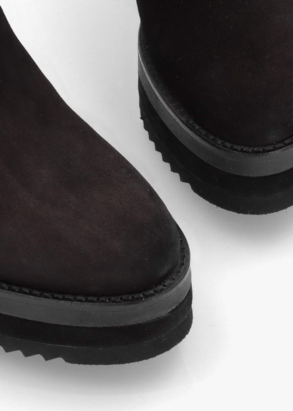 Azure Black Suede Wedge Chelsea Boots