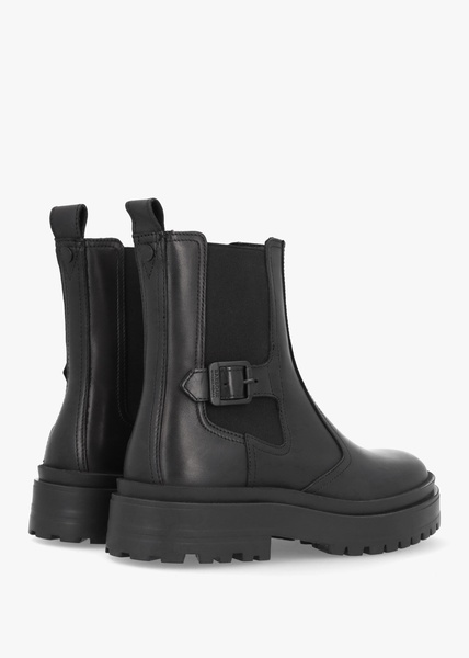 Milla Black Leather Chunky Chelsea Boots
