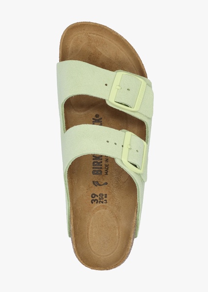 Arizona Faded Lime Suede Two Bar Mules