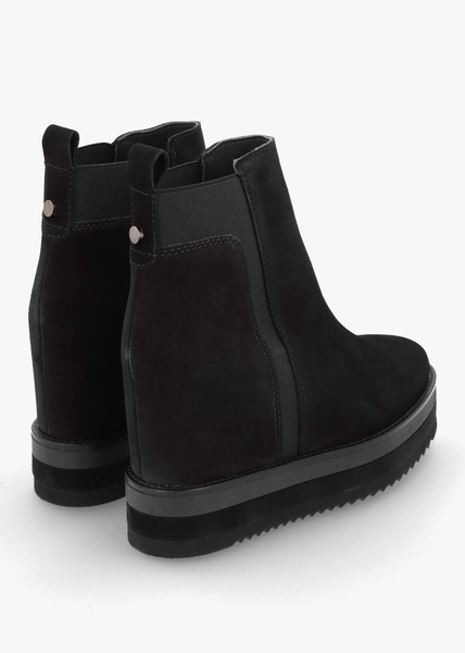 Azure Black Suede Wedge Chelsea Boots