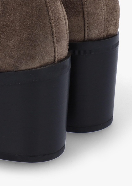 Adios Brown Suede Western Chelsea Mid-Heel Boots