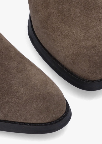 Adios Brown Suede Western Chelsea Mid-Heel Boots