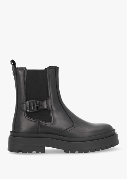 Milla Black Leather Chunky Chelsea Boots