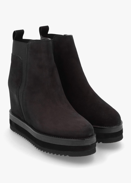 Azure Black Suede Wedge Chelsea Boots