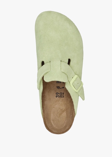 Boston Faded Lime Suede Leather Clogs