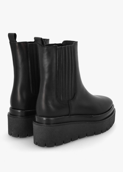 Alpie Black Leather Crepe Sole Chelsea Boots