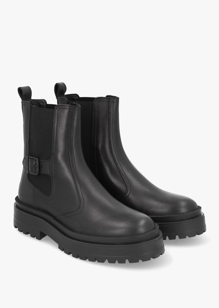 Milla Black Leather Chunky Chelsea Boots