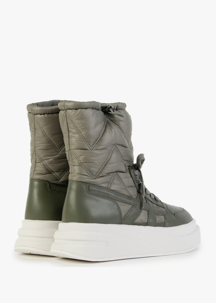 Indigo Leaf Puffy Quilted Trainer Boots