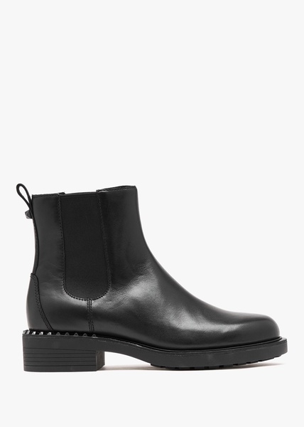 Fancy Black Leather Chelsea Boots