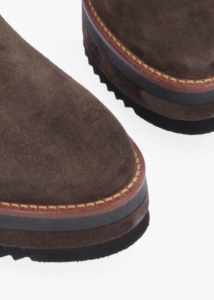 Azure Brown Suede Wedge Chelsea Boots