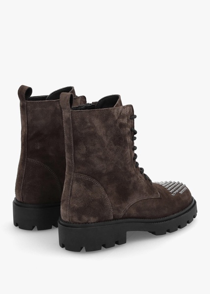 Abode Brown Suede Embellished Ankle Boots