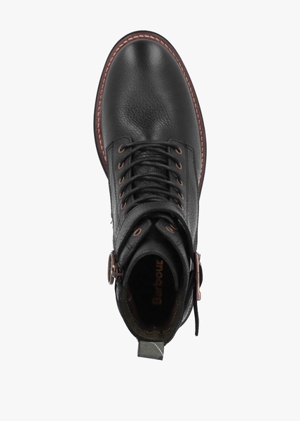 Heidi Black Pebbled Leather Camando Ankle Boots