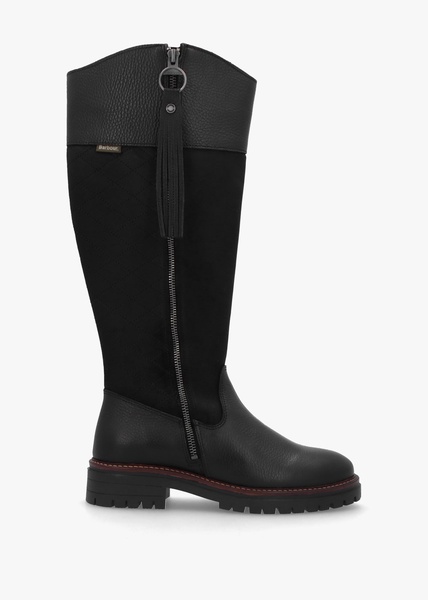 Ingrid Black Leather Knee High Boots