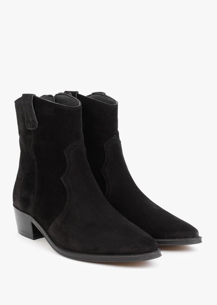 Lunette Black Suede Cowboy Boots
