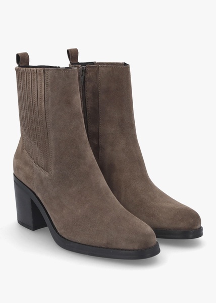Adios Brown Suede Western Chelsea Mid-Heel Boots