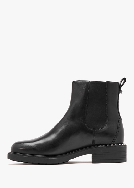 Fancy Black Leather Chelsea Boots