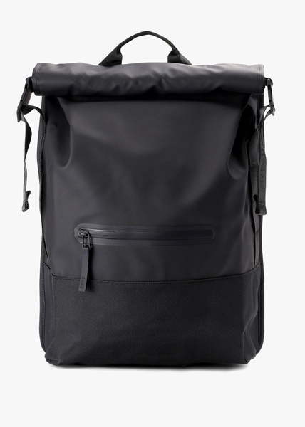 Trail Rolltop Black Backpack