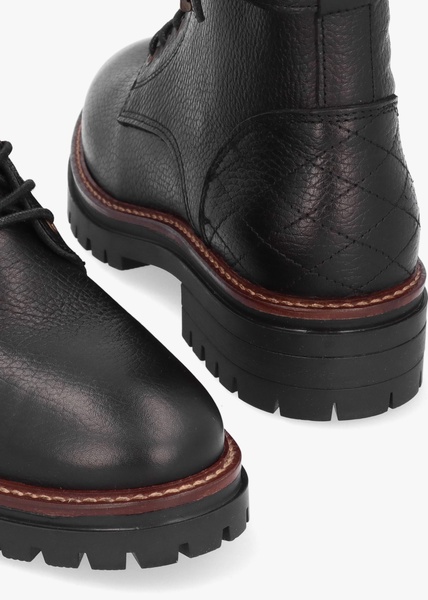 Heidi Black Pebbled Leather Camando Ankle Boots