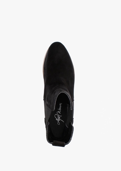 Alpaca Black Suede Wedge Ankle Boots