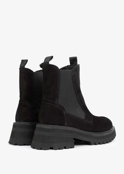 Taro Black Suede Combat Boots
