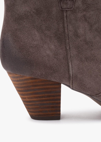 Jalouse Brown Suede Western Ankle Boots
