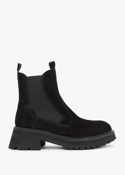 Taro Black Suede Combat Boots