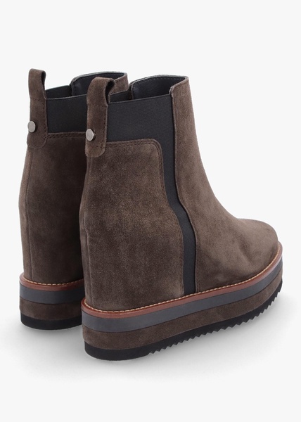 Azure Brown Suede Wedge Chelsea Boots