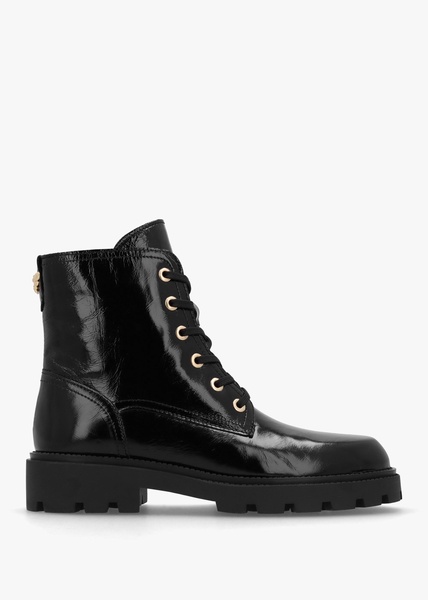 Acorn Black Patent Leather Lace Up Ankle Boots