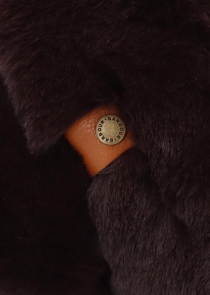 Eliza Brown Cross Over Faux Fur Slippers