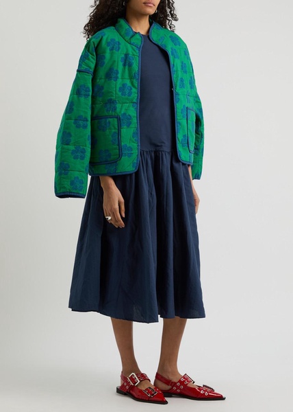 Afternoon Elegance stretch-cotton midi dress 