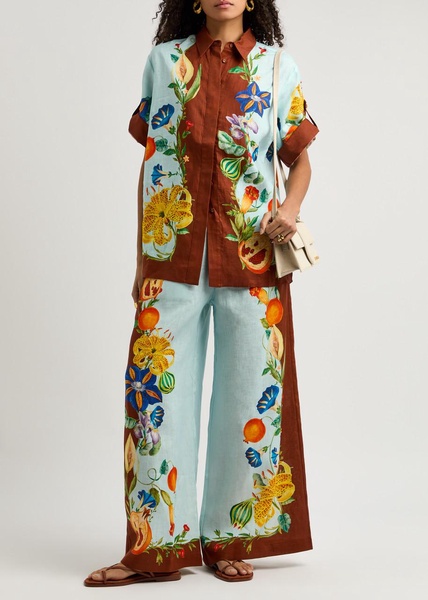 Dahlia printed flax shirt
