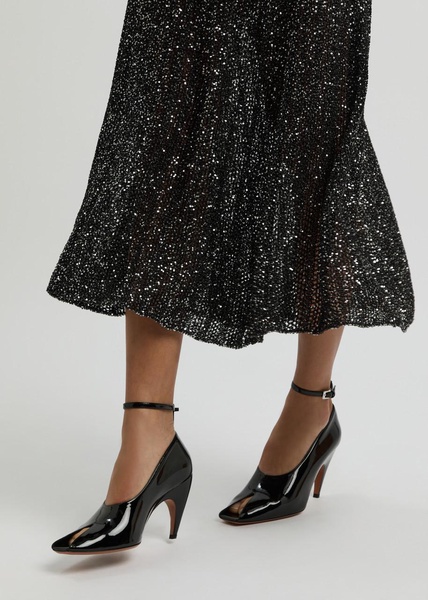 Sequin-embellished knitted maxi dress