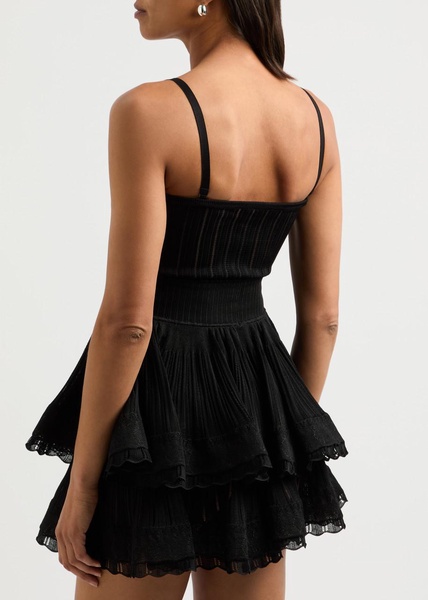 Crinoline ribbed-knit top