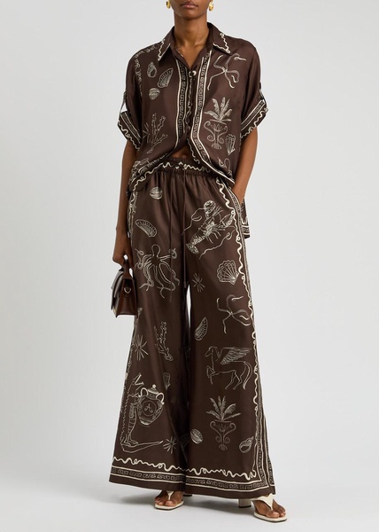 Sammy wide-leg silk trousers